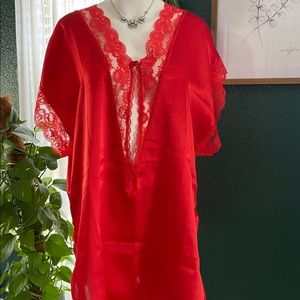 Vintage Red Lace Nightgown by Lady Desiree